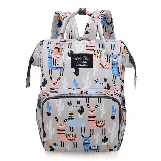 Fashion Cute Pattern Multifunctional Large-Capacity Mommy Backpack