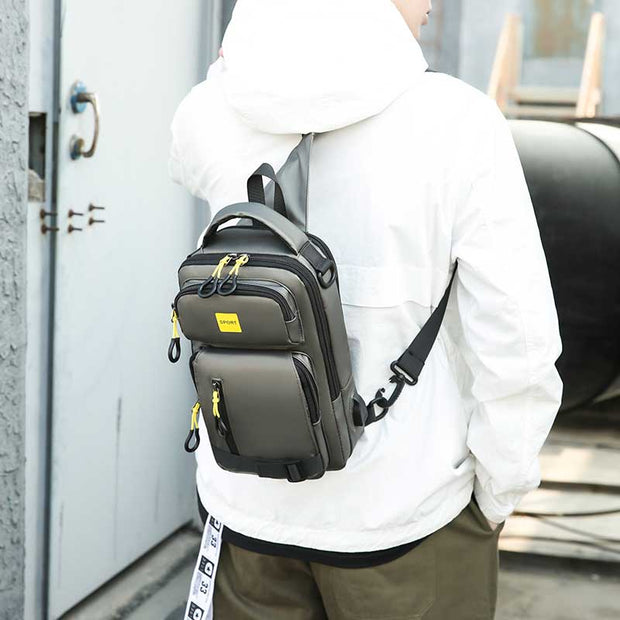 Multifunktionale Herren Messenger Bag Brusttasche aus Nylon