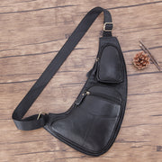 Neue Herren-Echtleder-Rindsleder-Vintage-Brusttasche