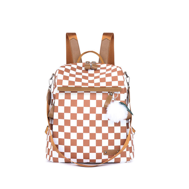 Mode-Multifunktions-Schachbrettmuster-Frauen-Rucksack