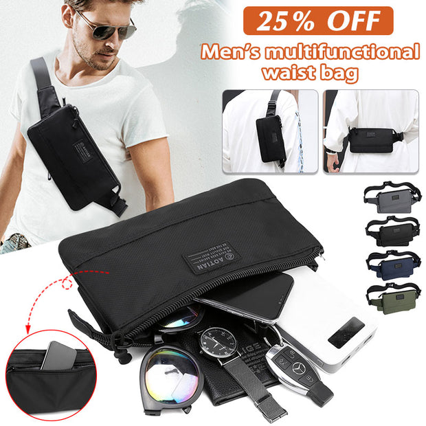 Men Multifunctional Close-Fitting Waist Bag Chest Bag