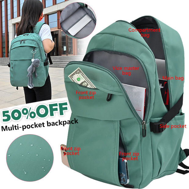 Fashion All-Match Multi-Pocket Nylon Backpack(Buy The 2nd Get 20% Off)