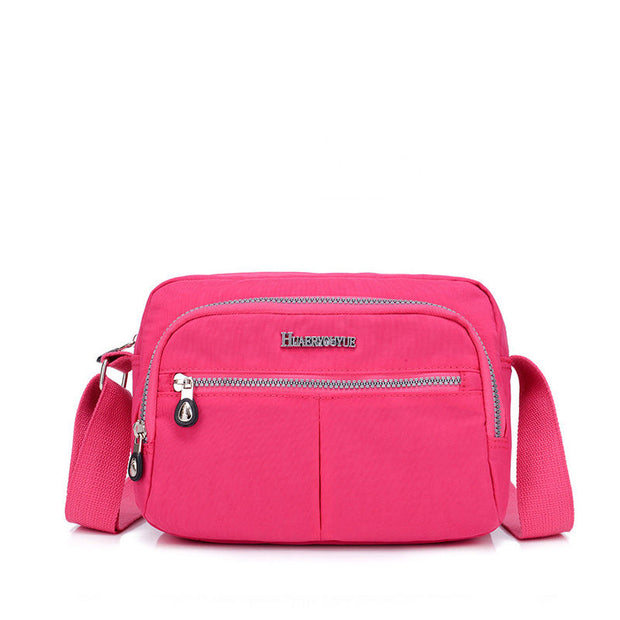 Women's Casual Waterproof Nylon Bag Solid Multi-pocket Zipper Crossbody Bags - Marfuny