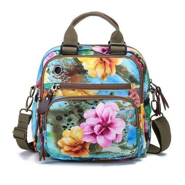 Women's Fashion Waterproof Nylon Bags Leisure Style Outdoor Flower Pattern Multifunctional Backpack（Get 2nd one 20% off） - Marfuny
