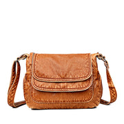 Women's Vintage Solid Waterproof Bags Multi-pocket Large Capacity Cover Crossbody Bag - Marfuny