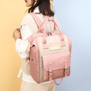 Women's Fashion Waterproof Nylon Bags Patchwork Large Capacity Zipper Diaper Bags Backpack - Marfuny