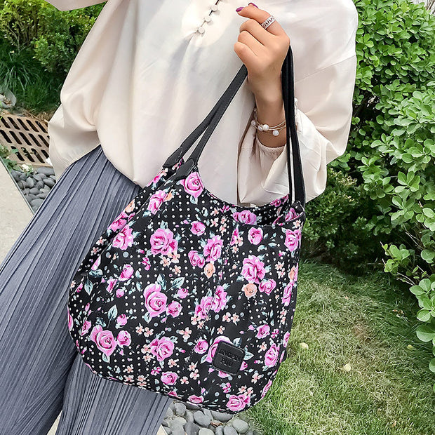 Women's Stylish Print Waterproof Nylon Bags Large Capacity Multifunctional Zipper Shoulder Bag - Marfuny