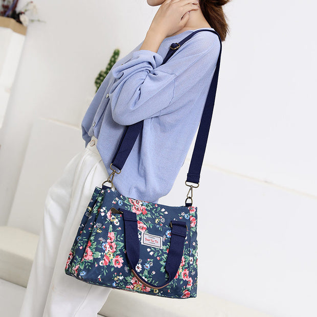 Women's Fashion Waterproof Nylon Bags Print Multifunctional Multi-pocket Zipper Handbag - Marfuny