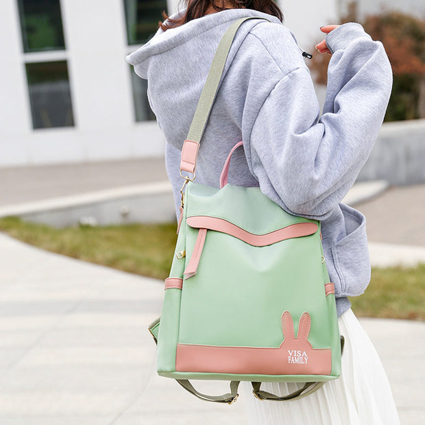 Women's Fashion Color Matching Tassel Waterproof Oxford Bag Anti-theft Multifunctional Zipper Backpack - Marfuny