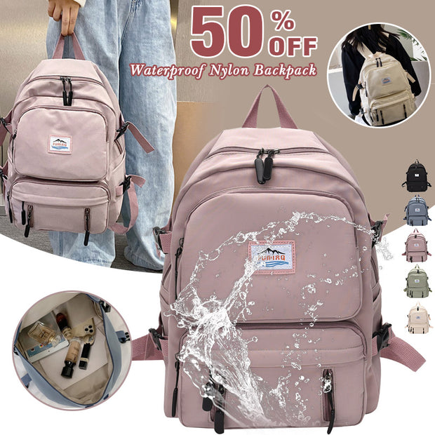 Trend Simple Multi-Pocket Large Capacity Nylon Backpack