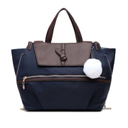 Women's Classic Solid Hairball Waterproof Nylon Bags Large Capacity Multifunctional Zipper Handbags - Marfuny