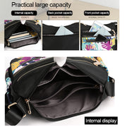 Printed Multi-Compartment Nylon Ladies Messenger Bag