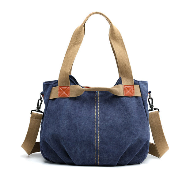 Women's Fashion High Quality Canvas Large Capacity Multi-pocket Zipper Handbags - Marfuny