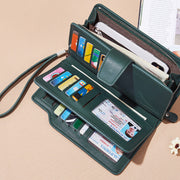 Women's Fashion Soft Solid Covered Button Wallet - Marfuny