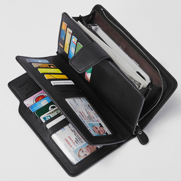 Women's Fashion Soft Solid Covered Button Wallet - Marfuny
