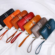 Vintage Öl Wachs Leder Handtasche Damen Geldbörse