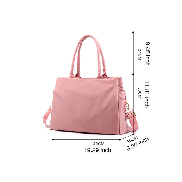 Women‘s Fashion Solid Waterproof Nylon Bags Large Capacity Zipper Handbags - Marfuny