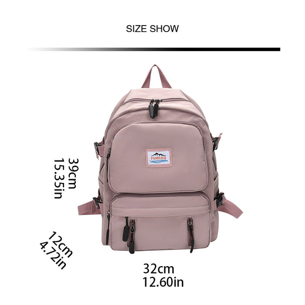 Trend Simple Multi-Pocket Large Capacity Nylon Backpack