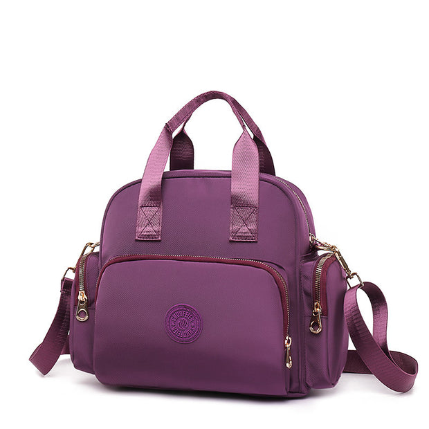 Women's Fashion Solid Waterproof Nylon Bags Multifunctional Multi-pocket Zipper Backpack - Marfuny