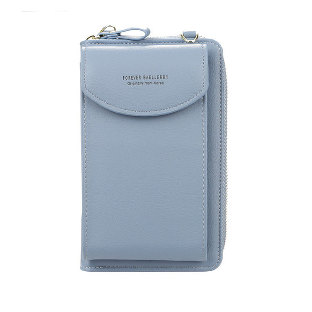 Women's Fashion Solid Multi-card Slots Waterproof Zipper Phone Bag - Marfuny