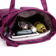 Women's Fashion Solid Waterproof Nylon Bags Large Capacity Zipper Handbags - Marfuny