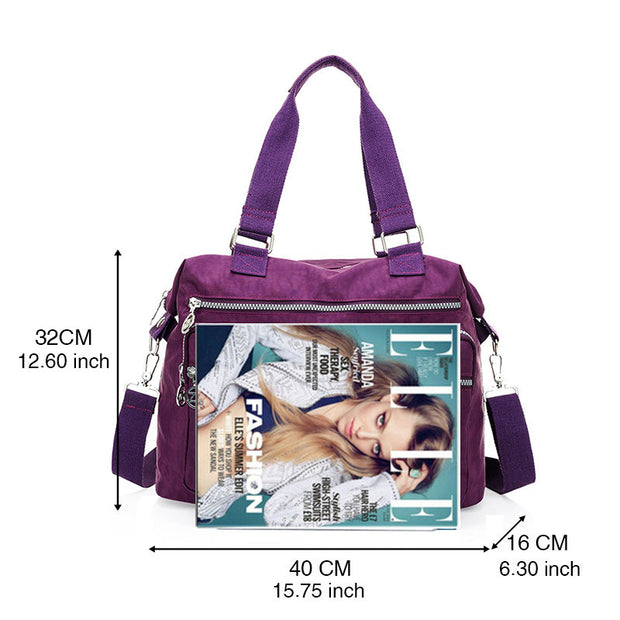 Women's Fashion Solid Waterproof Oxford Bag Large Capacity Multi-pocket Zipper Handbags - Marfuny