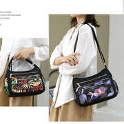 Printed Multi-Compartment Nylon Ladies Messenger Bag