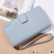 Women's Fashion Soft Solid Covered Button Wallet - Marfuny