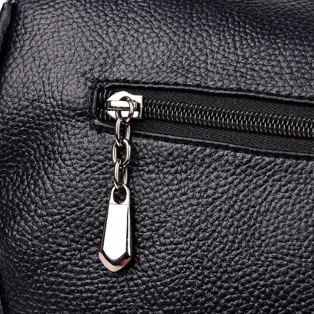 Women's Vintage Solid Waterproof Bags Multi-pocket Large Capacity Zipper Crossbody Bag - Marfuny