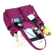 Women's Fashion Solid Waterproof Nylon Bags Large Capacity Zipper Handbags - Marfuny