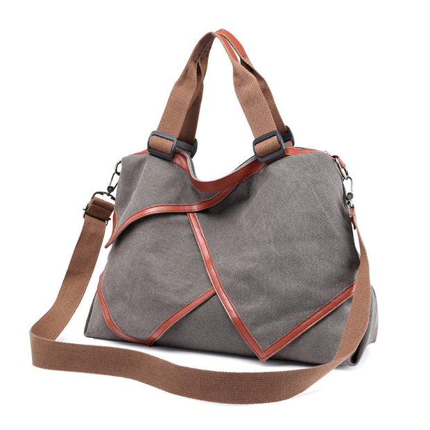 Women's Classic Solid Canvas Large Capacity Multifunctional Multi-pocket Zipper Handbags - Marfuny
