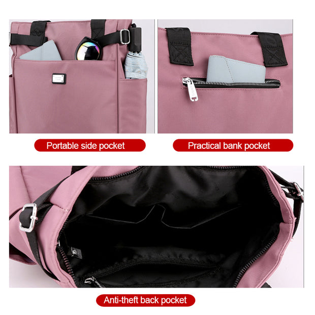 Multi-Pocket Practical Nylon Ladies Shoulder Bag