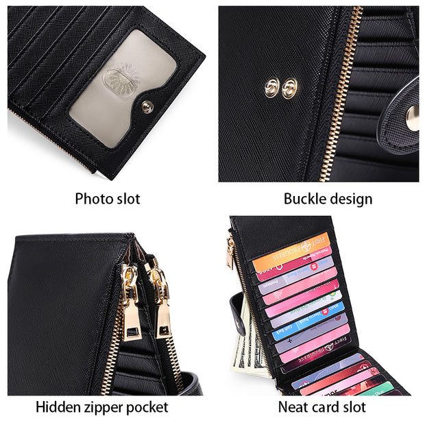 Multifunctional RFID Anti-Theft Two-Way Folding Wallet