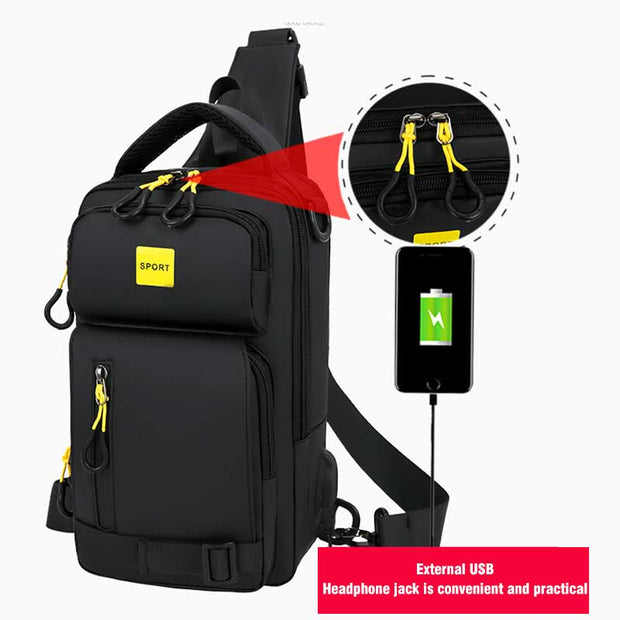 Multifunktionale Herren Messenger Bag Brusttasche aus Nylon