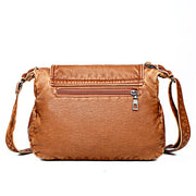 Women's Vintage Solid Waterproof Bags Multi-pocket Large Capacity Cover Crossbody Bag - Marfuny