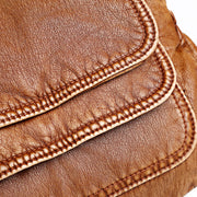 Women's Vintage Solid Waterproof Bags Multi-pocket Large Capacity Cover Crossbody Bag - Marfuny
