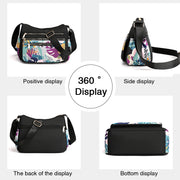 Printed Multi-Compartment Nylon Ladies Messenger Bag