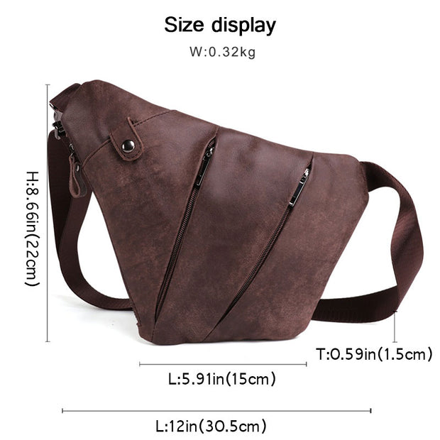 Brusttasche aus abriebfestem Retro-Leder für Herren
