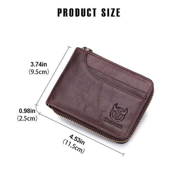 Genuine Leather Multifunctional Short Men's Wallet