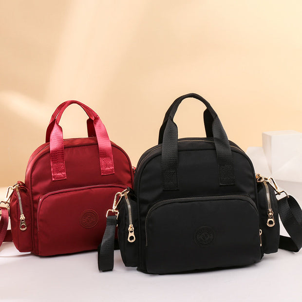 Women's Fashion Solid Waterproof Nylon Bags Multifunctional Multi-pocket Zipper Backpack - Marfuny