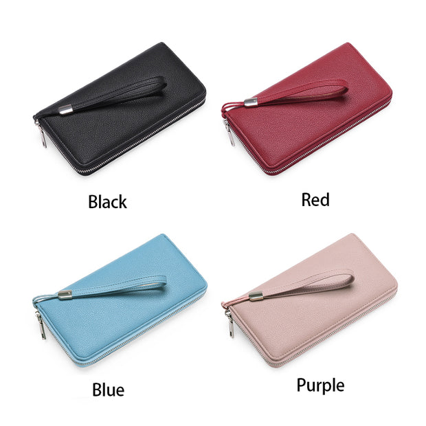 Women Genuine Leather RFID Anti-Theft Wallet
