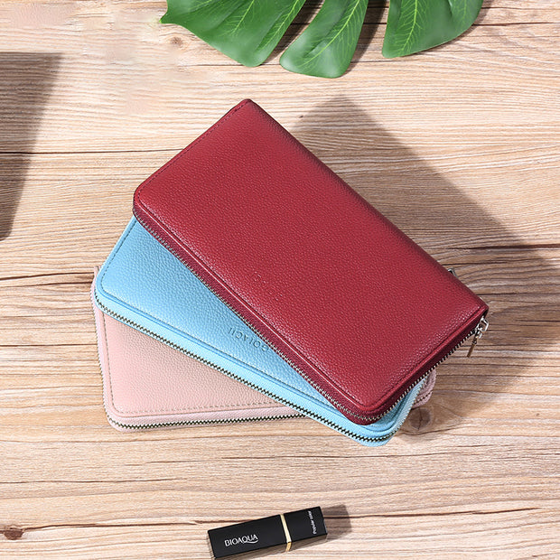 Women Genuine Leather RFID Anti-Theft Wallet