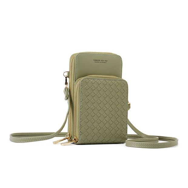 Women's Fashion Solid Waterproof Bag Lingge Multi-pocket Zipper Crossbody Bag - Marfuny
