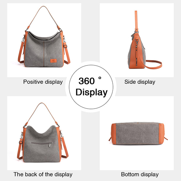 Durable Multi-Pocket Anti-Theft Design Retro Art Canvas Bag