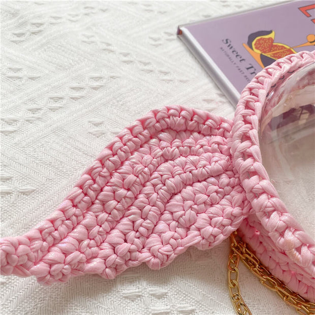 Transparent Spherical Hand-woven Crossbody Bag