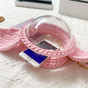 Transparent Spherical Hand-woven Crossbody Bag